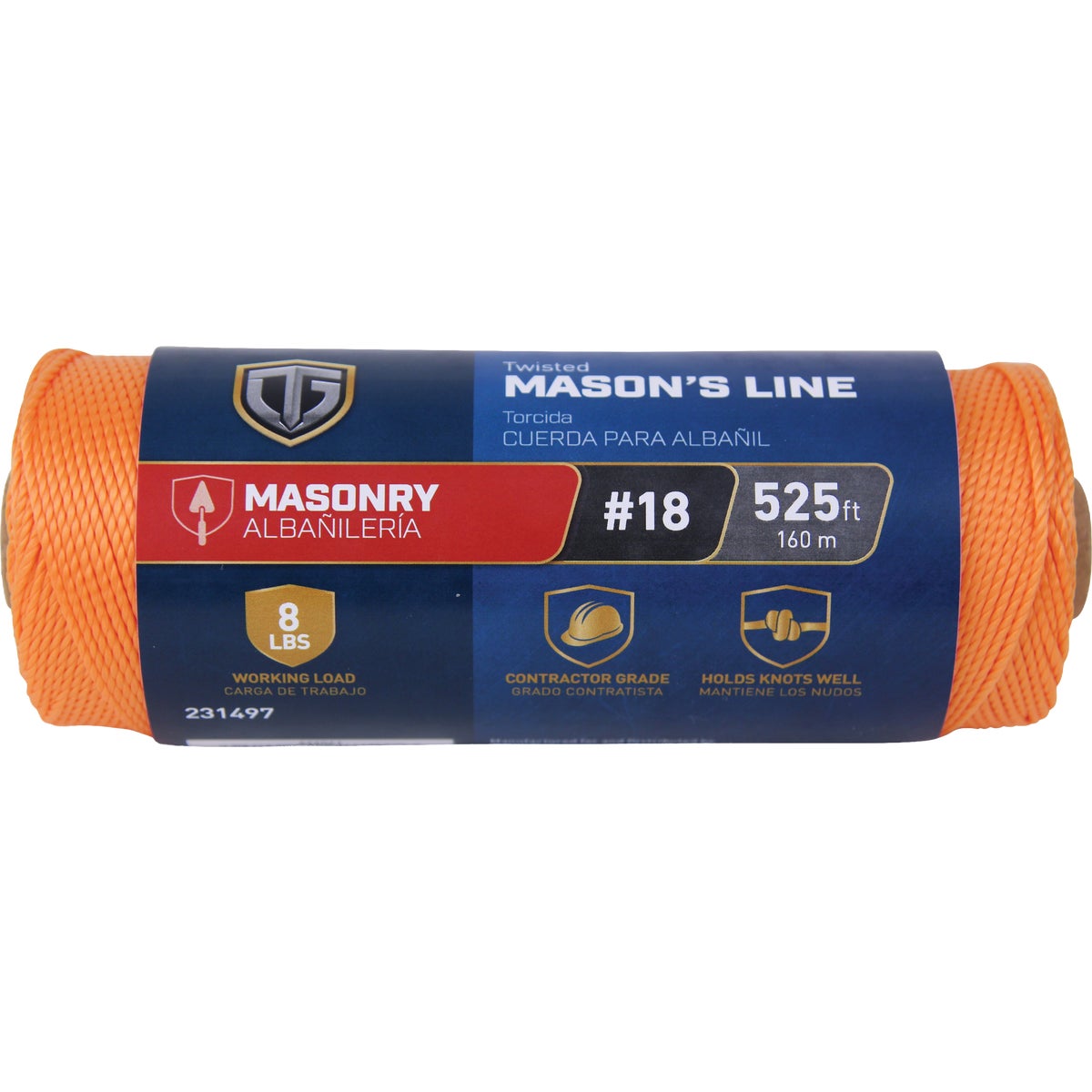 TruGuard #18 x 525 Ft. Orange Twisted Polypropylene Mason's Line