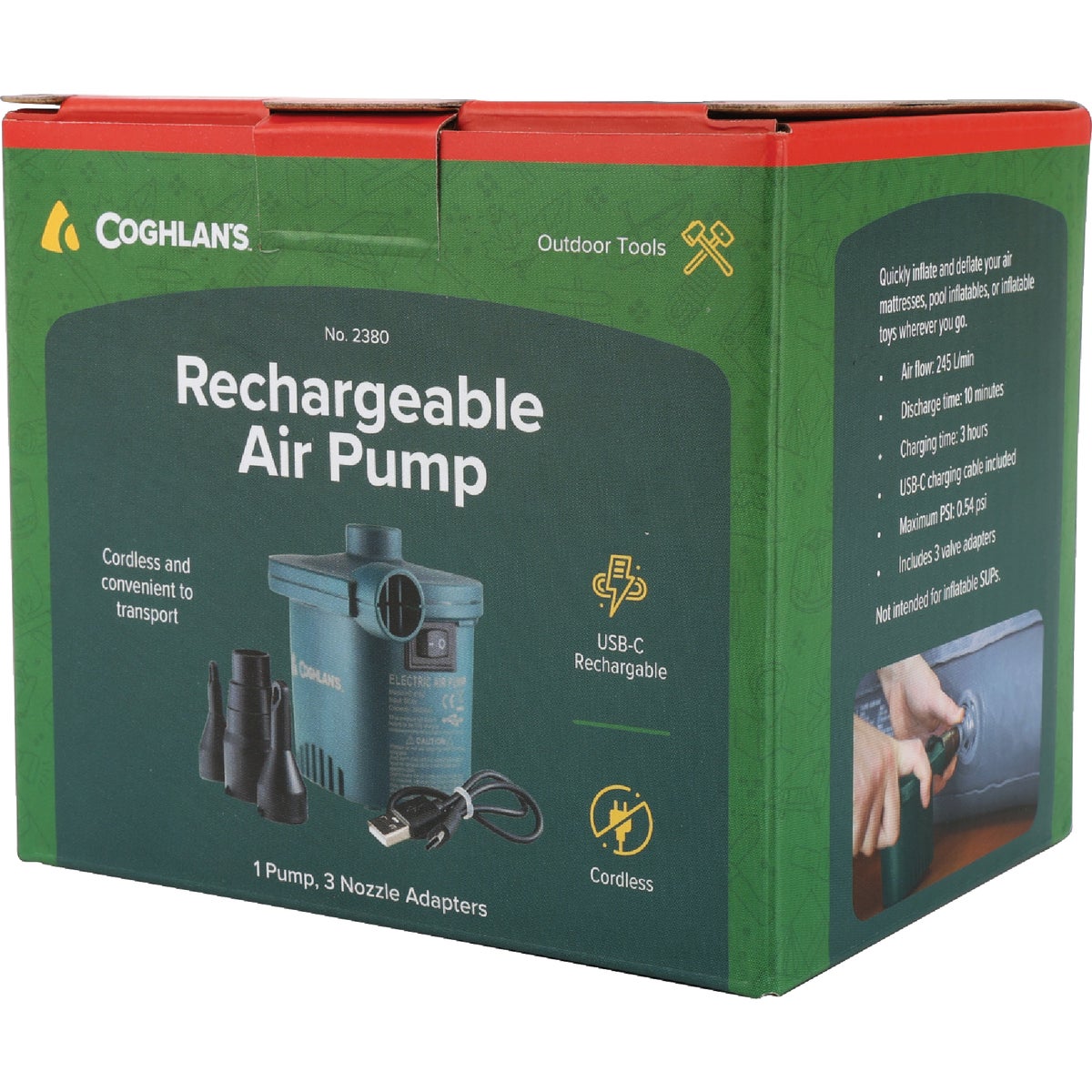 Coghlans Rechargeable Lithium Battery Air Pump
