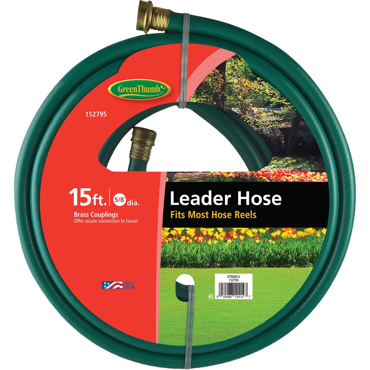 Green Thumb 5/8 In. x 15 Ft. Leader Hose with Male & Female Couplings