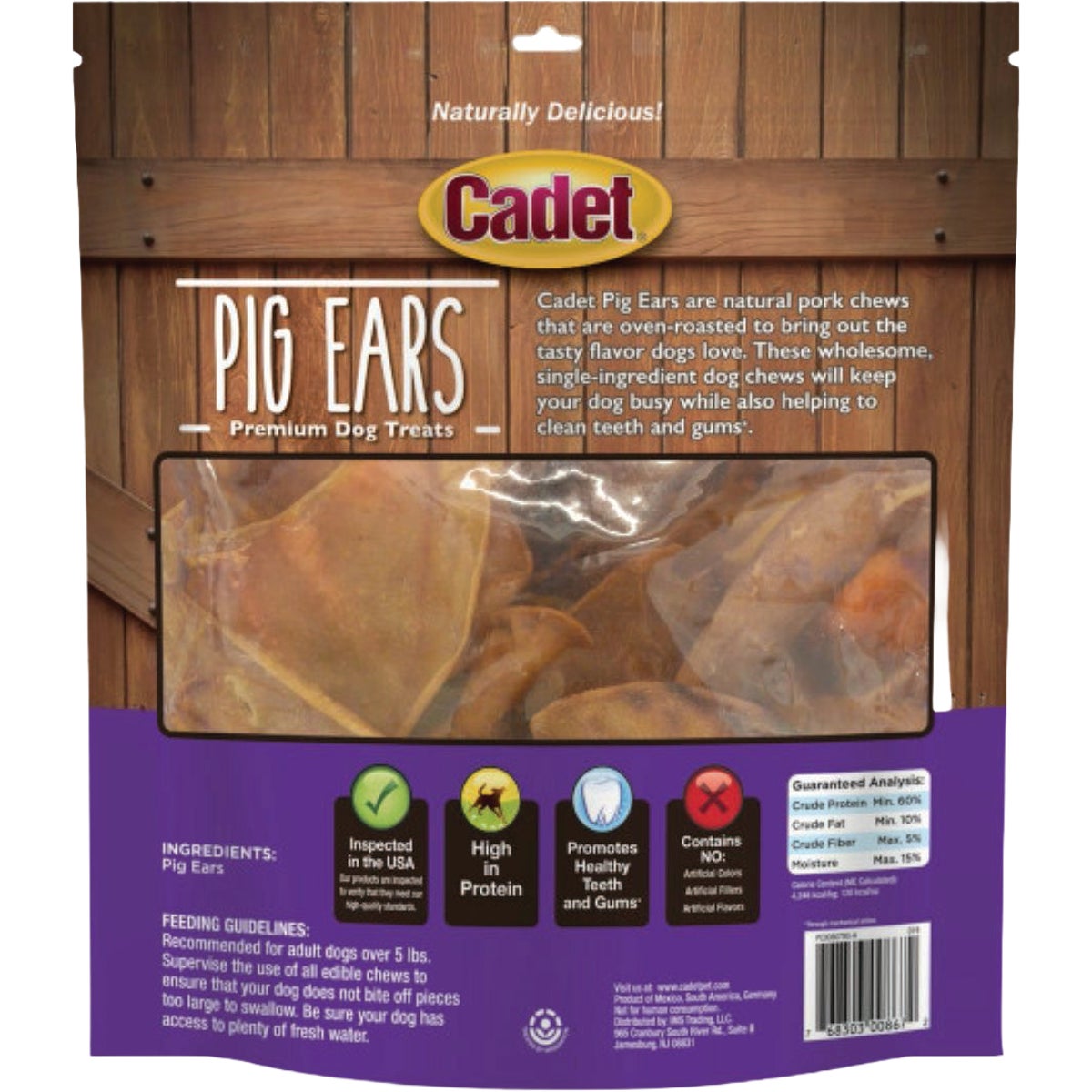 Cadet 10 Oz. Natural Pig Ears for Dogs (12-Pack) Image 2
