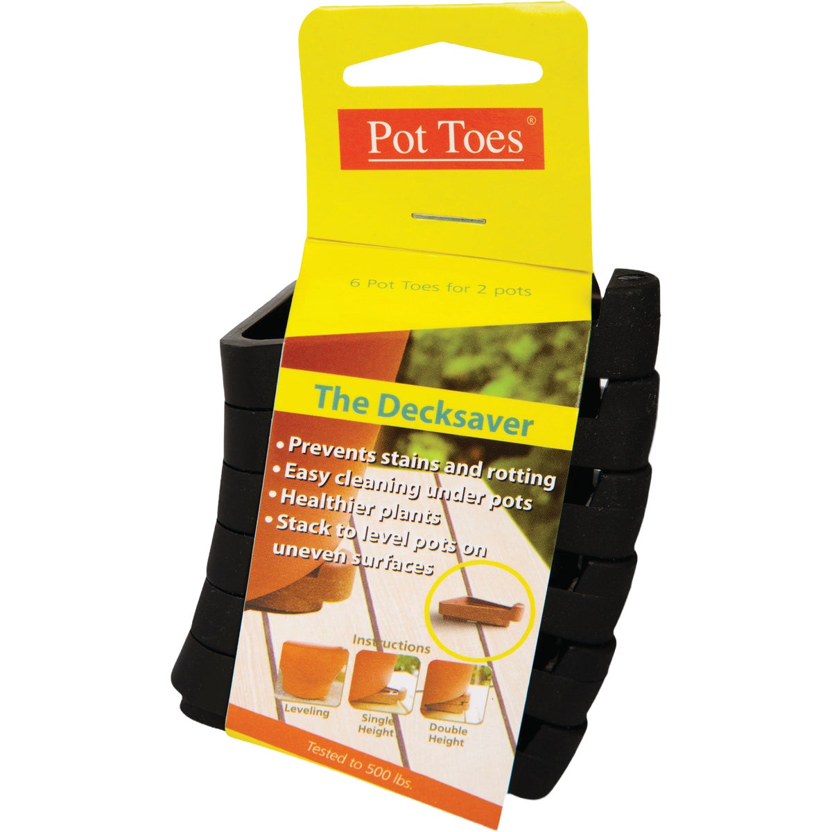 Bosmere Down Under 3 In. Stackable Black Pot Toes (6-Pack) Image 4