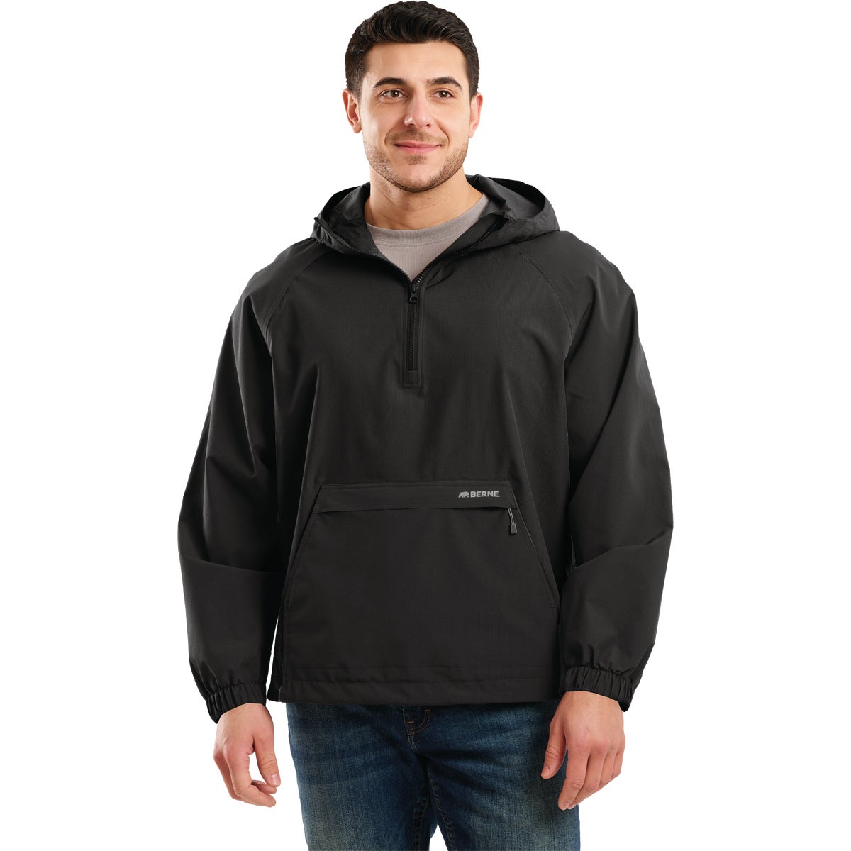 Berne Weather Warrior Men's 2XL Black Packable Rain Jacket