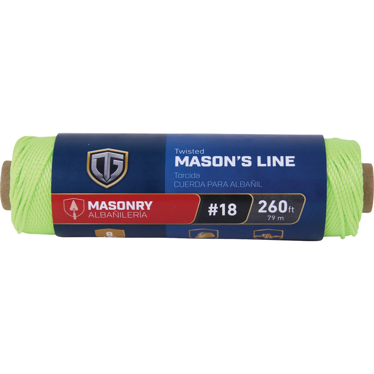 TruGuard #18 x 260 Ft. Neon Yellow Twisted Polypropylene Mason's Line