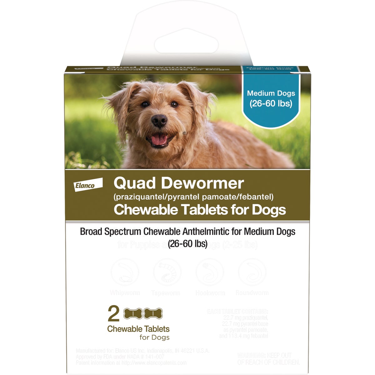 Elanco Medium Dog Quad Dewormer (2-Pack)