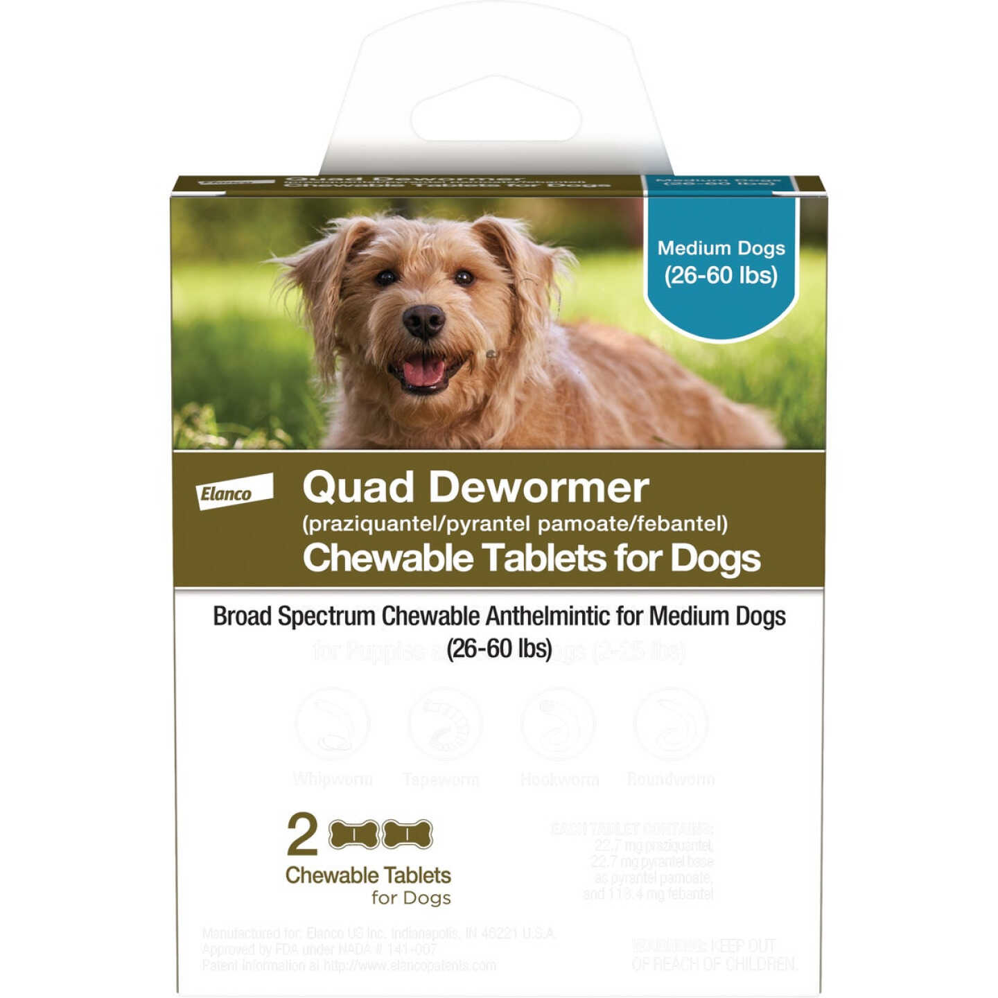 Elanco Medium Dog Quad Dewormer (2-Pack) Image 1