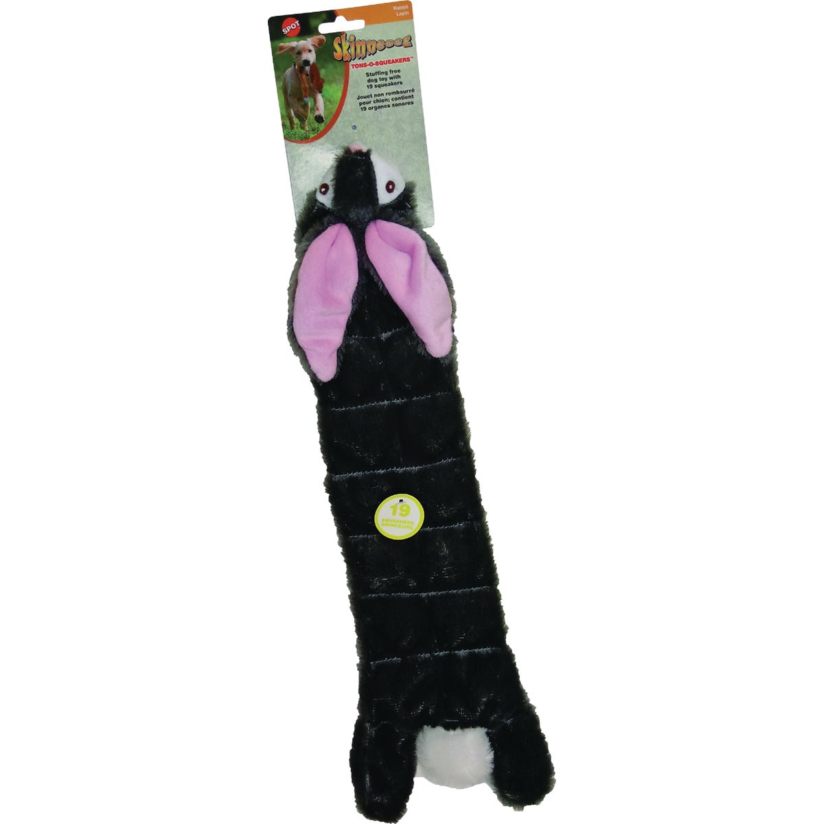 Spot Skinneeeez 20 In. Tons-O-Squeakers Rabbit Dog Toy Image 3