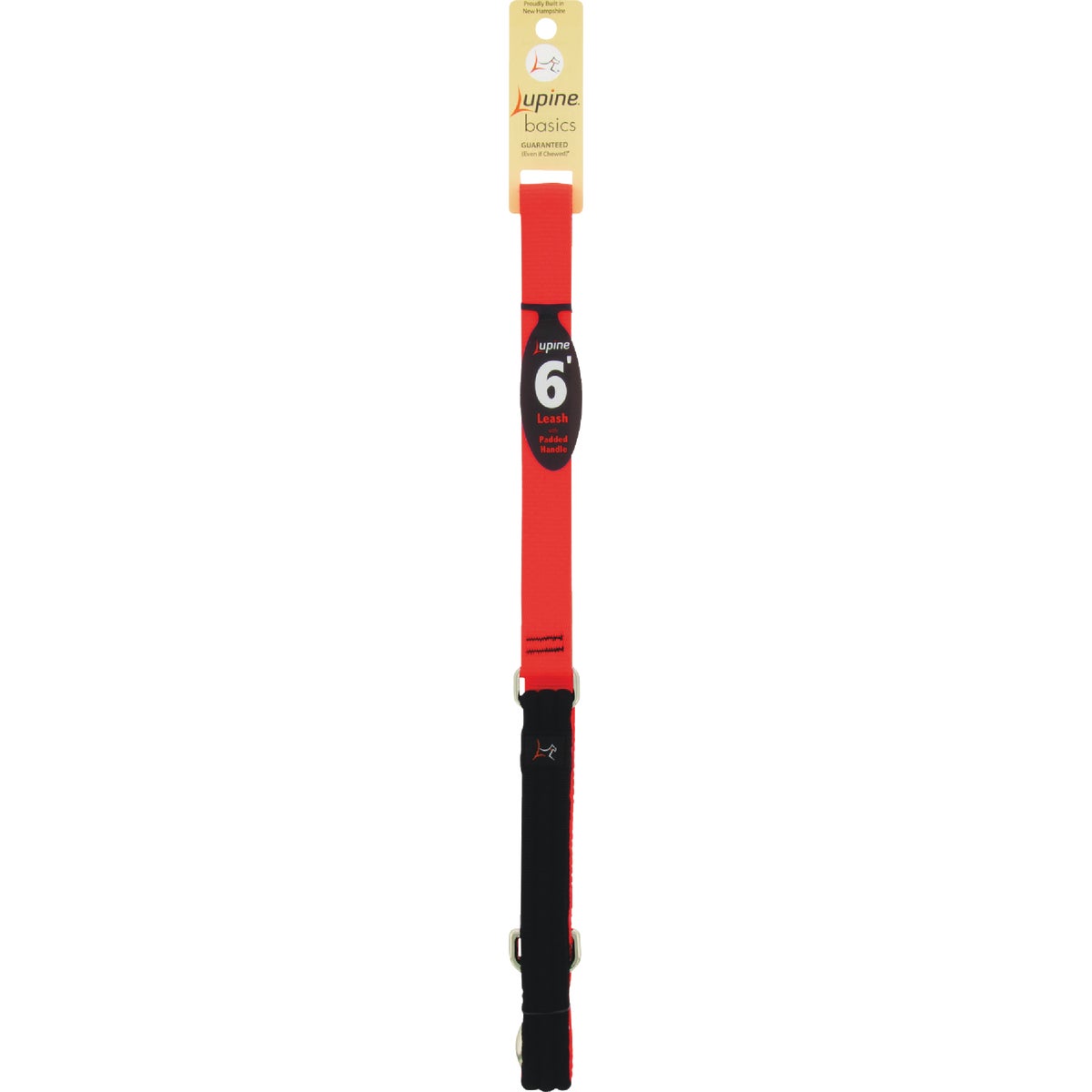 Lupine 1 In. x 6 Ft. Traditional Solid Blaze Orange Dog Leash