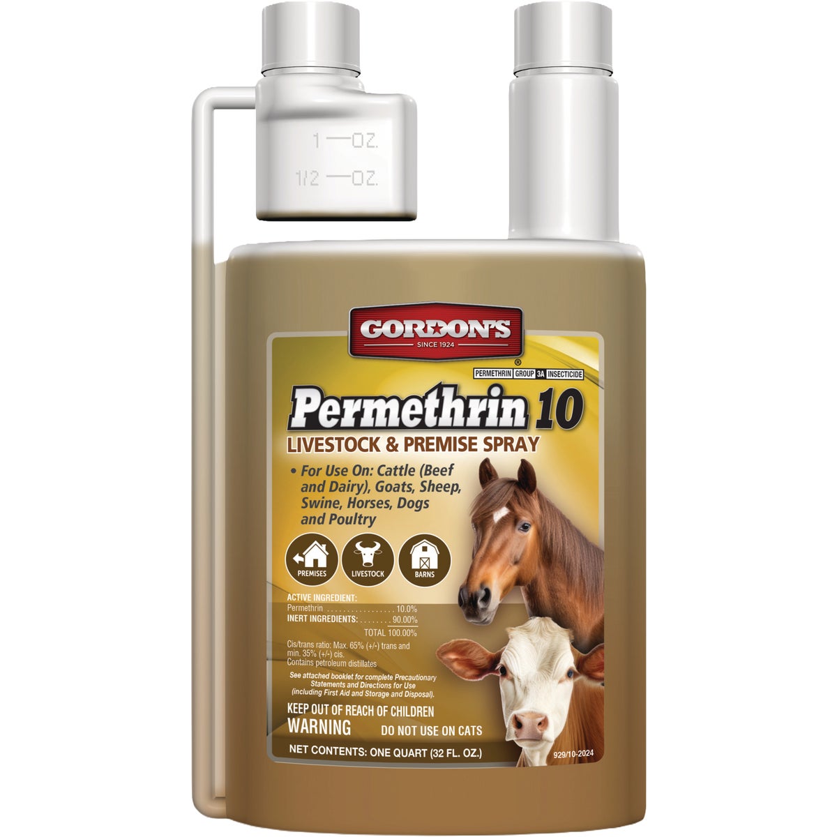 Gordon's Permethrin 10 1 Qt. Concentrate  Livestock & Premise Spray