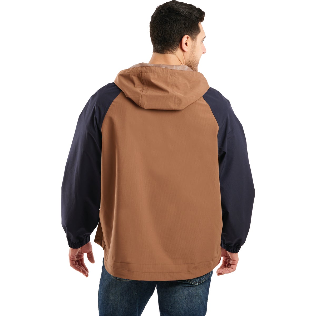 Berne Weather Warrior Men's Medium Navy Driftwood Packable Rain Jacket Image 2