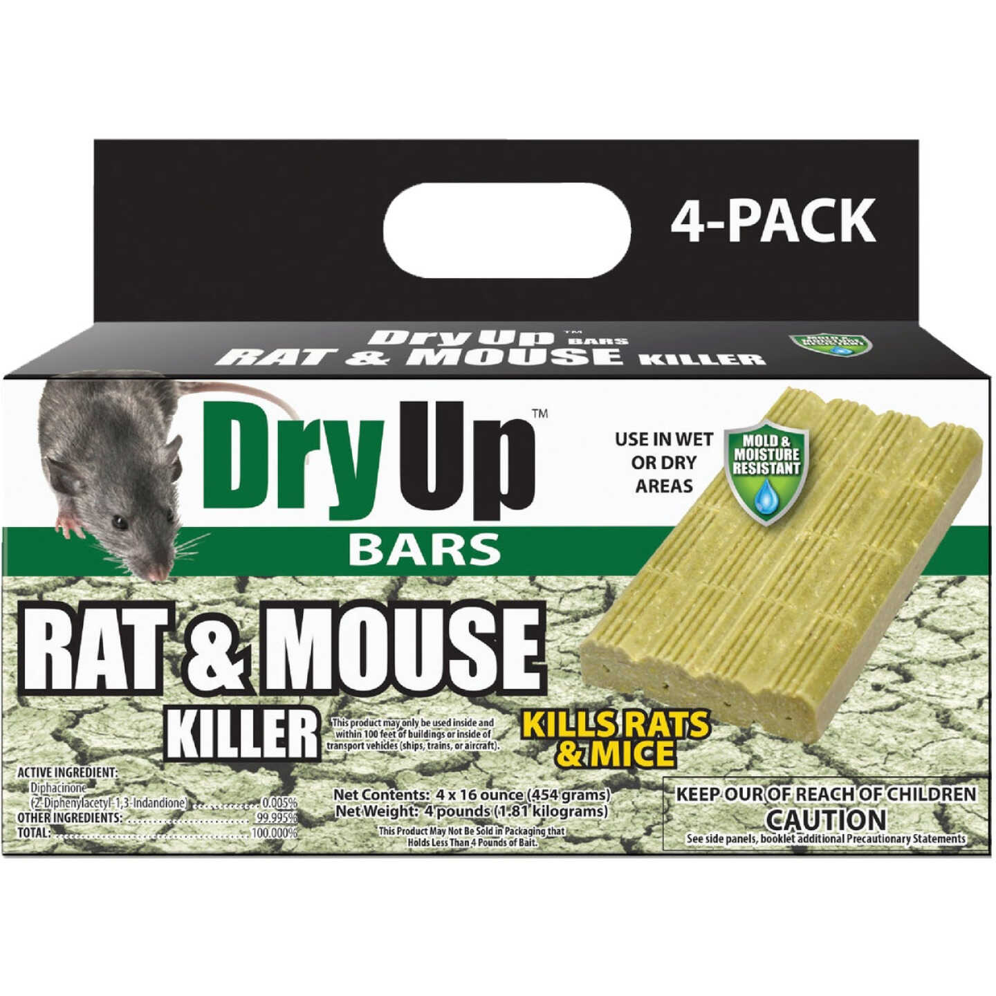 Dry Up Rat & Mouse Killer Moisture Resistant Bars (4-Pack) Image 1