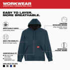 Milwaukee FREEFLEX 2XL Blue Midweight Pullover Hooded Sweatshirt Image 2