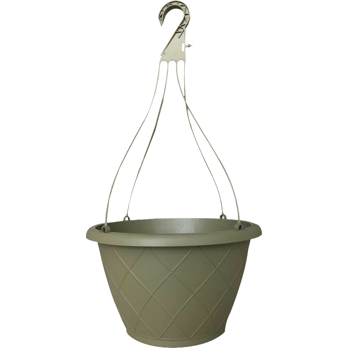 Southern Patio 12 In. Olive Green Woven Hanging Basket