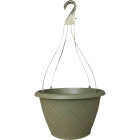 Southern Patio 12 In. Olive Green Woven Hanging Basket Image 1