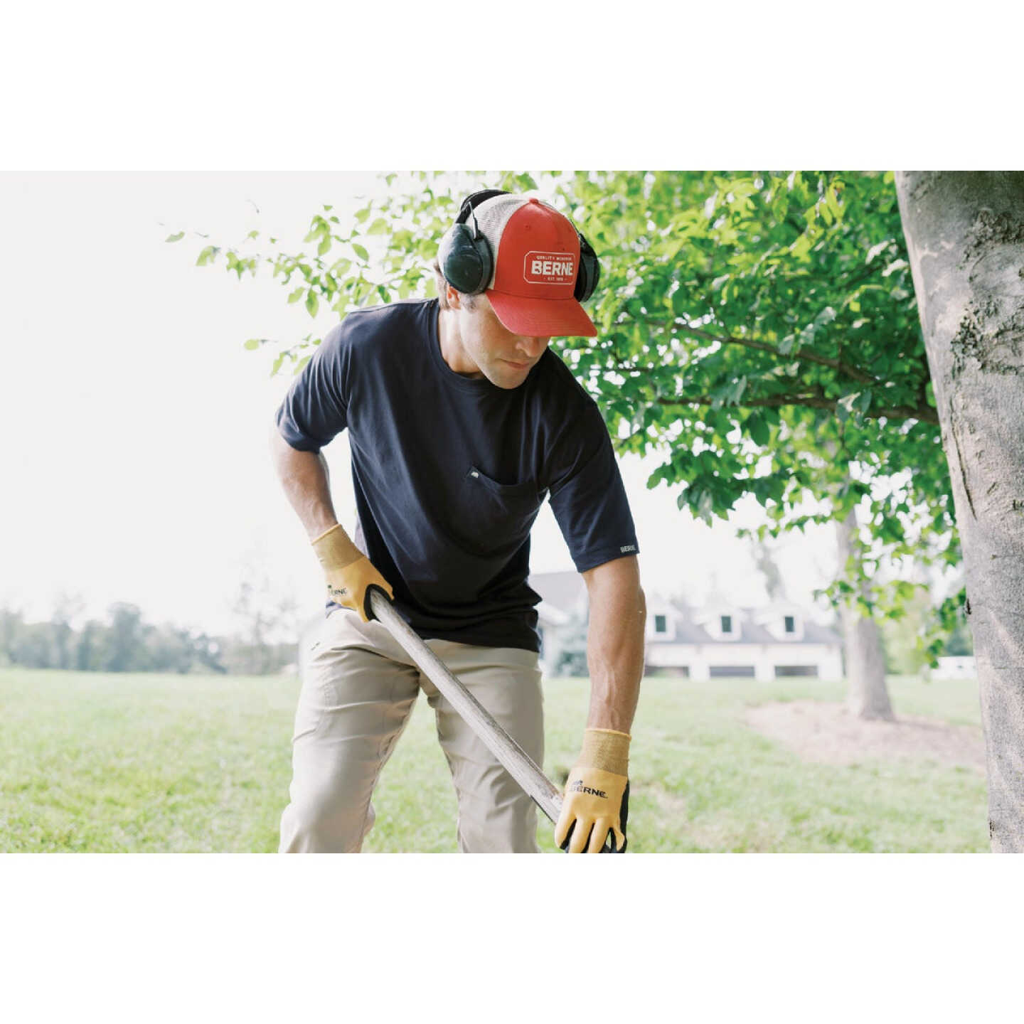 Berne Deep Red Badge Logo Trucker Cap Image 2