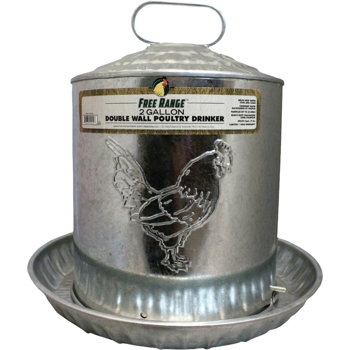 Manna Pro 2 Gal. Galvanized Steel Chicken Waterer