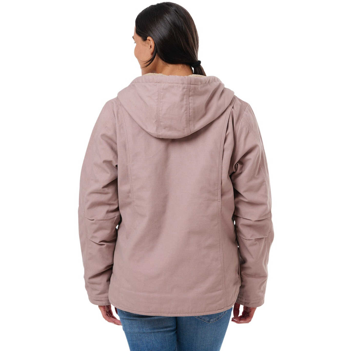 Berne Women's Small Antler Sherpa-Lined Softstone Duck Hooded Jacket Image 2