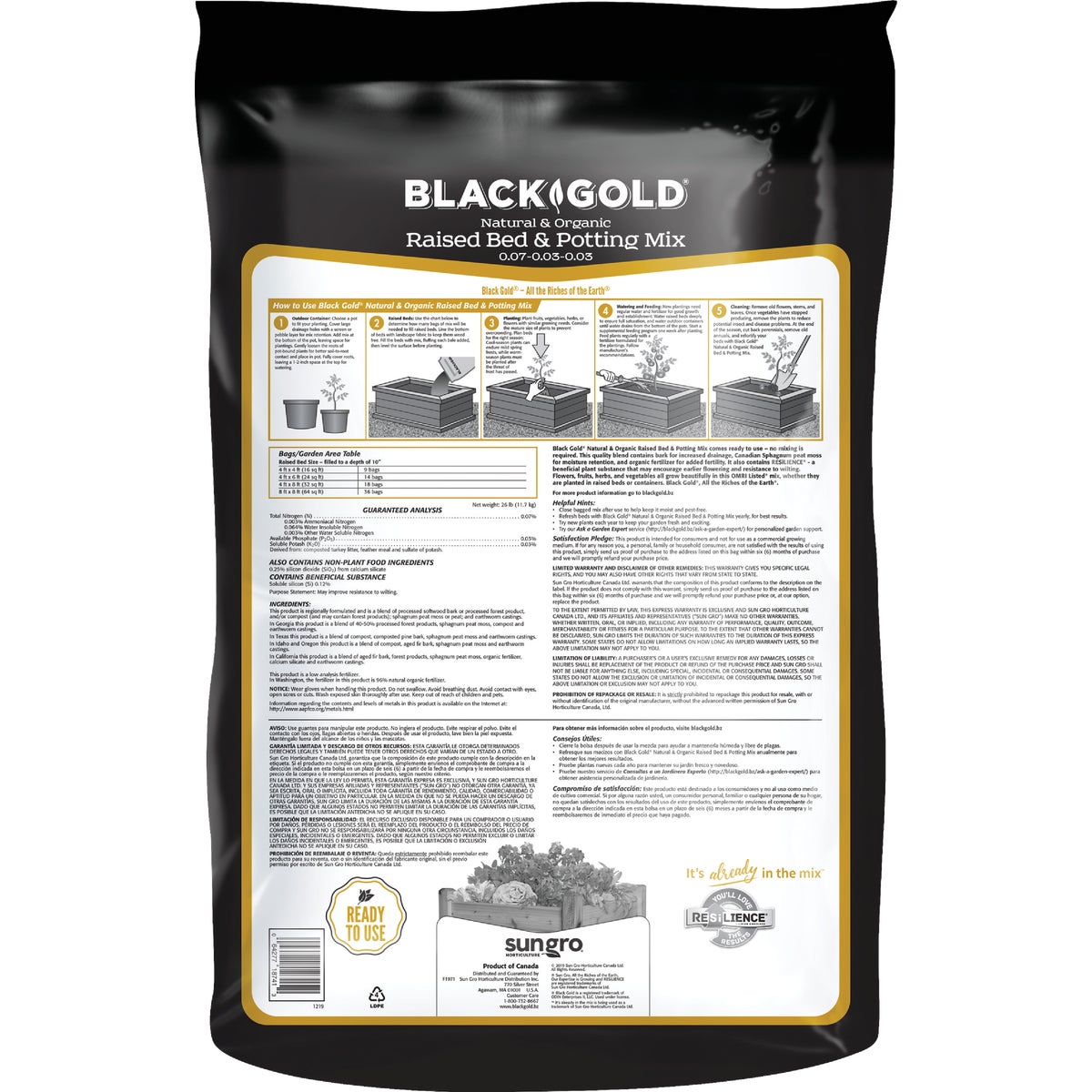 Black Gold 1.5 Cu. Ft. 23 Lb. Natural & Organic Raised Bed Potting Soil Mix Image 4