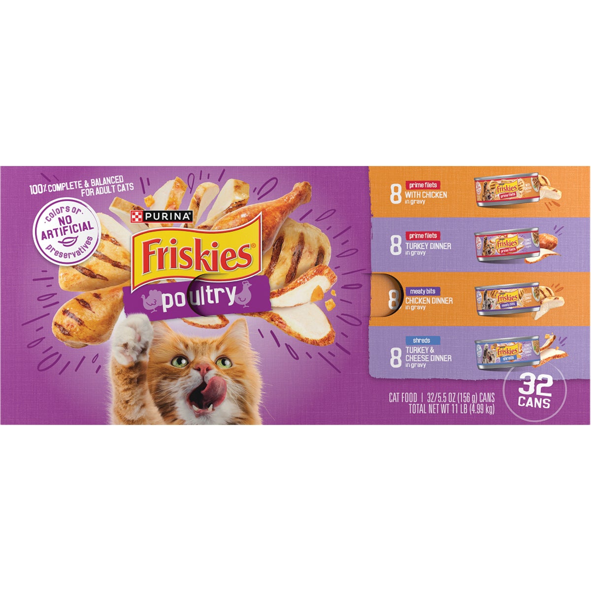 Friskies Poultry Variety Cat Food (32-Pack)