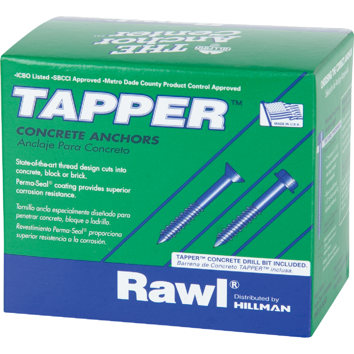 Hillman 1/4 In. x 2-3/4 In. Hex Washer Tapper Concrete Screw Anchor (100-Count) Image 2