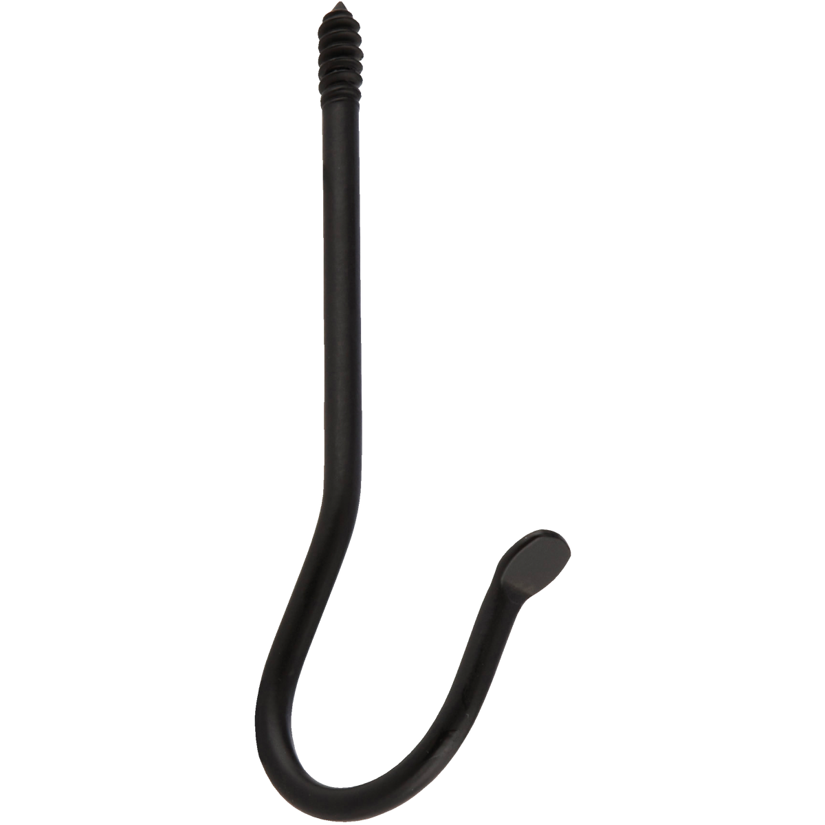 Panacea 6 In. Black Powder-Coated Wrought Iron Threaded J-Hook Plant Hanger Image 1