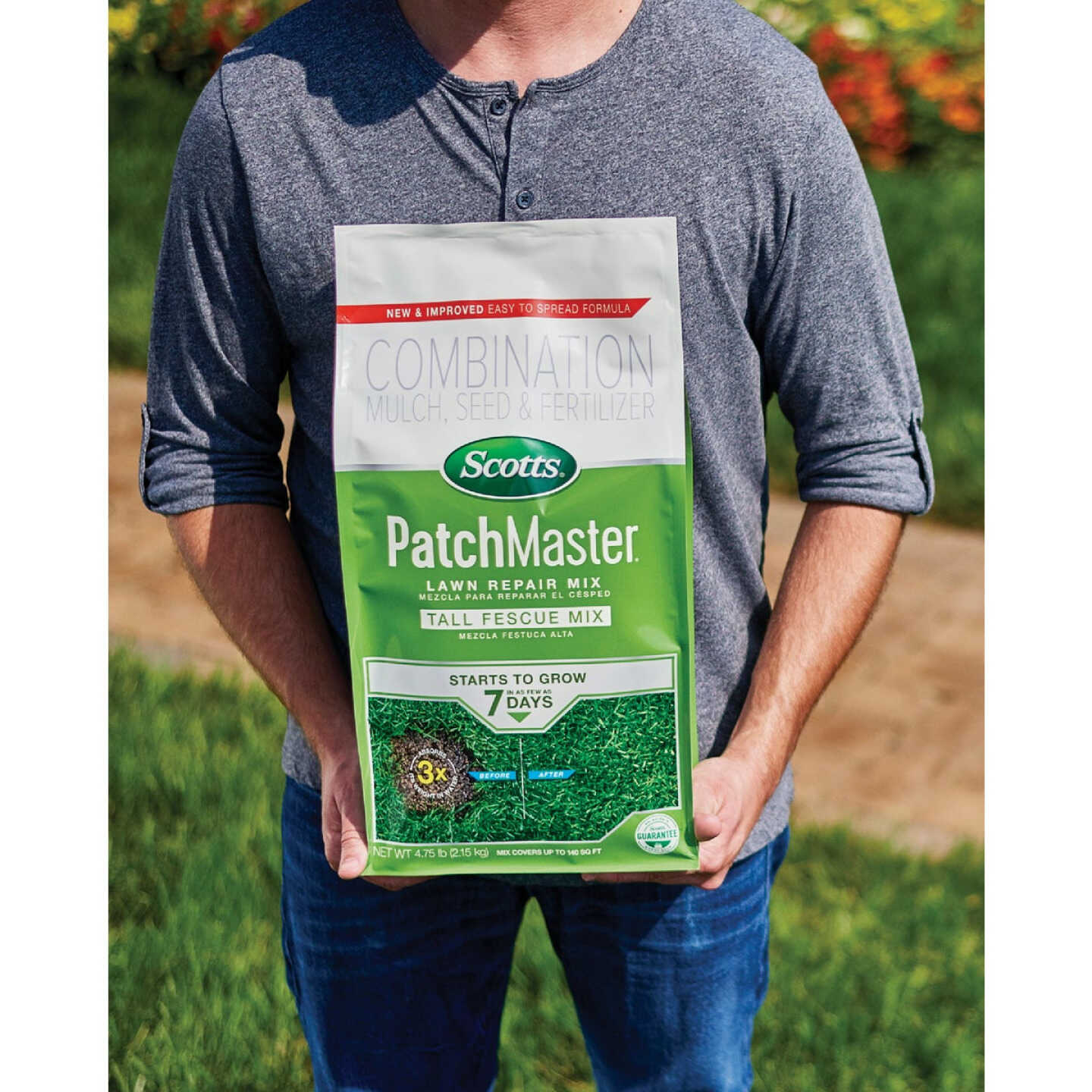 Scotts PatchMaster 4.75 Lb. 115 Sq. Ft. Lawn Repair Mix & Tall Fescue Mix Mulch, Seed and Fertilizer Combination Image 5