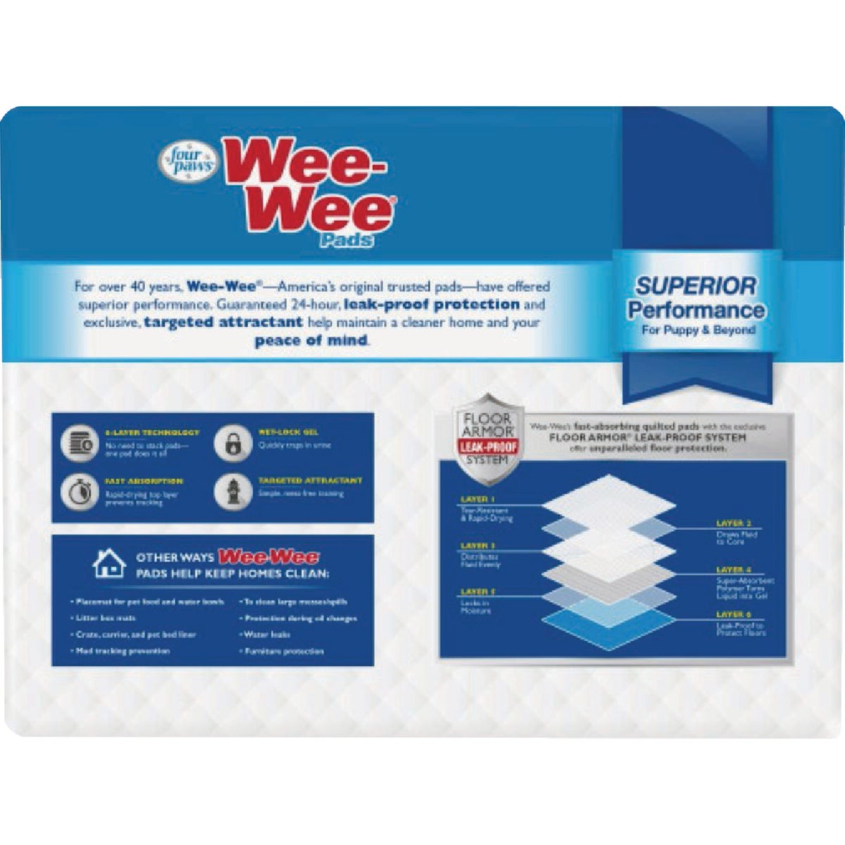 Four Paws Wee-Wee 28 In. x 30 In. Odor Control X-Large Dog Pads (30-Pack) Image 2