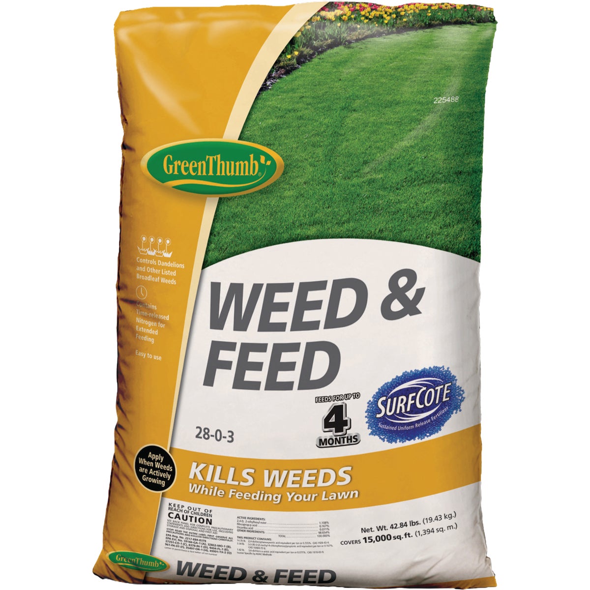 Green Thumb 42.84 Lb. 15,000 Sq. Ft. 28-0-3 Weed and Feed