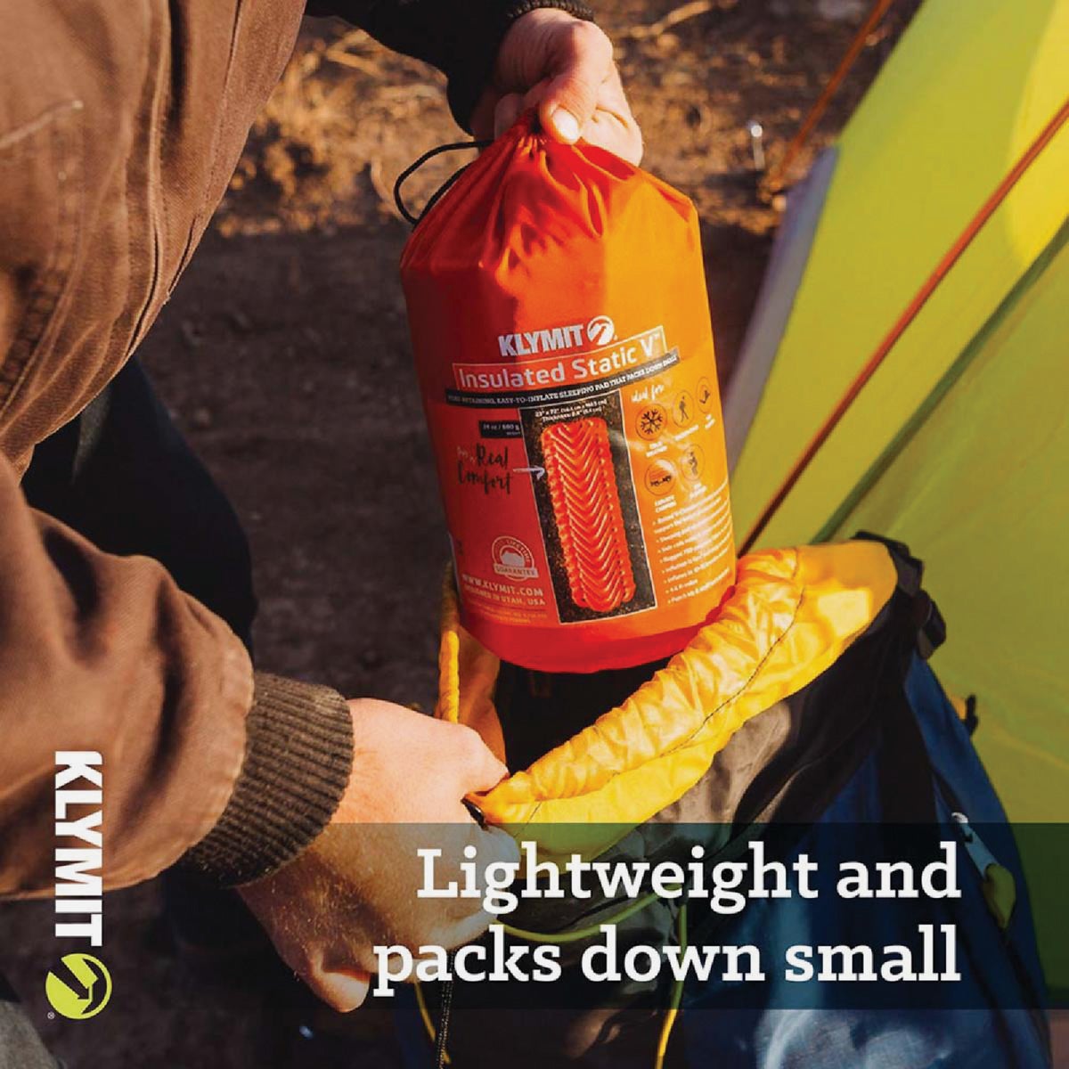 Klymit Insulated Static V Orange Sleeping Pad Image 3