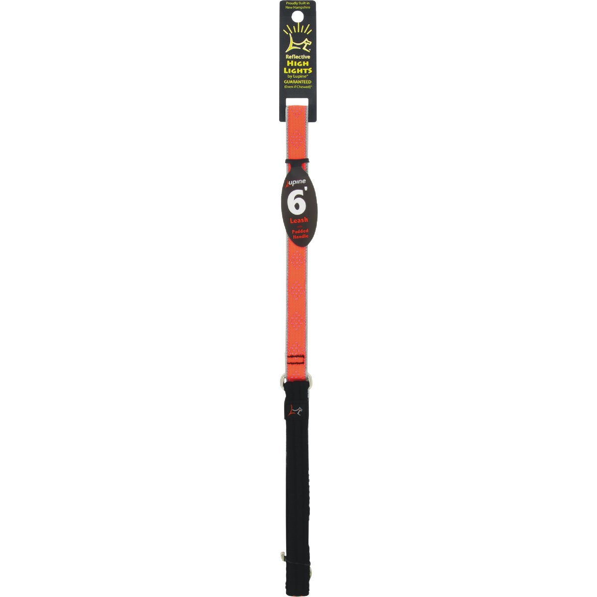 Lupine 3/4 In. x 6 Ft. Reflective Orange Diamond Dog Leash