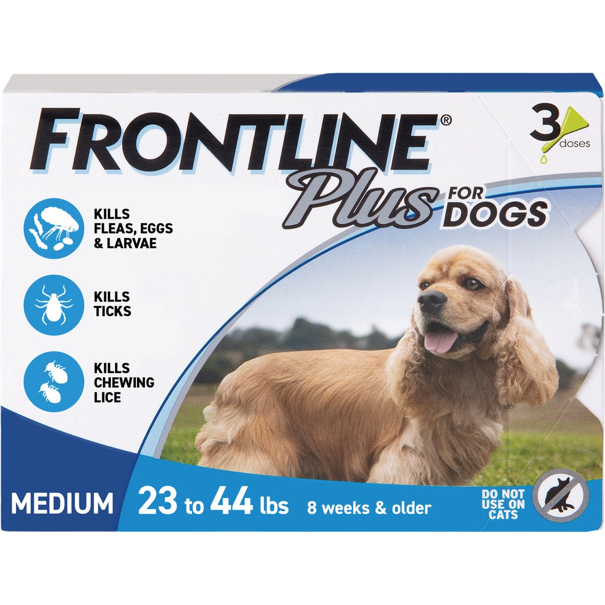 Frontline Plus Flea & Tick Killer For Medium Dogs 23 to 44 Lb. (3-Pack)