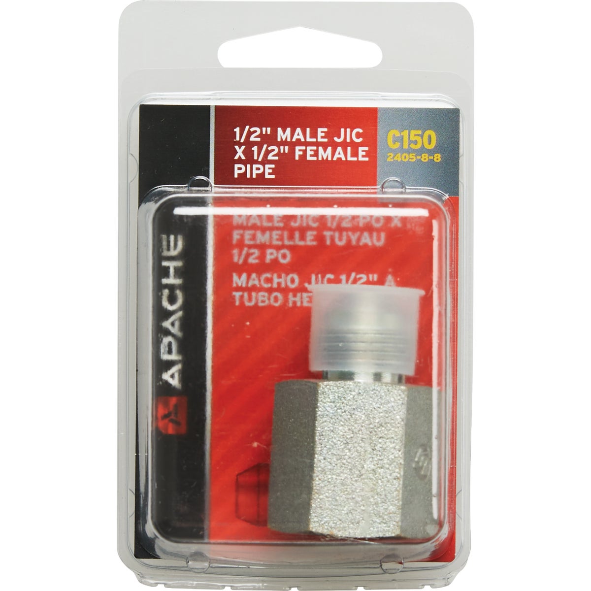 Apache 1/2 In. Male JIC x 1/2 In. Female Pipe Hydraulic Hose Adapter Image 2