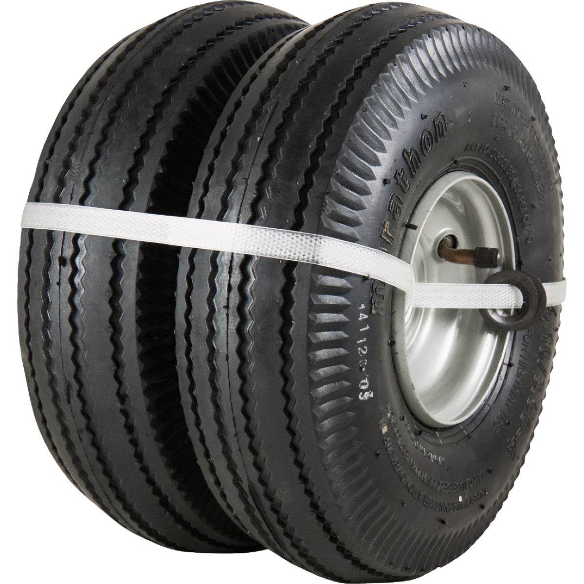 Marathon 4.10/3.50 - 4 In. Pneumatic Utility Tire & Wheel Assembly (2-Pack)