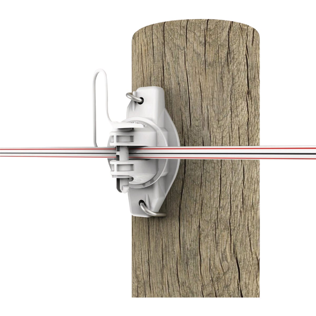 Gallagher HD White Wood Post Wide Jaw Pinlock Insulator (25-Pack)