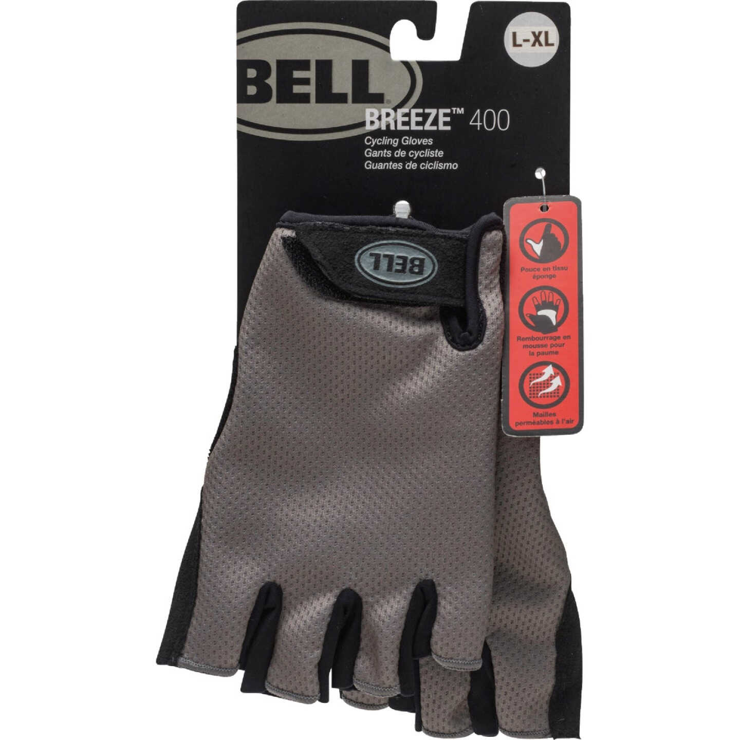Bell Breeze 400 Black Suede Cycling Gloves, L/XL Image 1