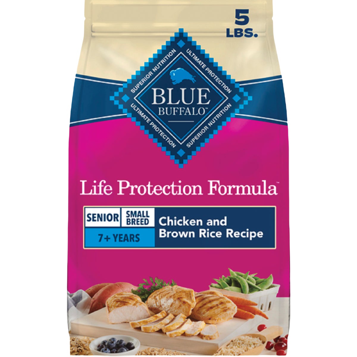 Blue Buffalo 5 Lb. Chicken & Rice Small Breed Senior Dry Dog Food