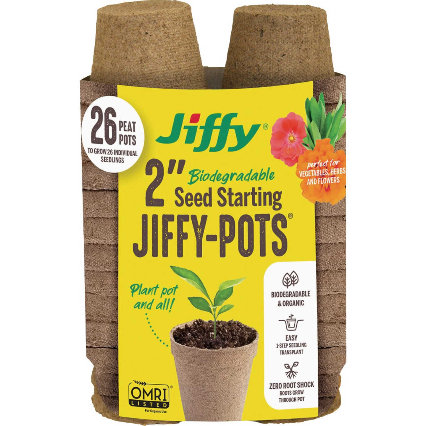 Jiffy 2.25 In. Biodegradable Seed Starting Pot (26-Pack) Image 1