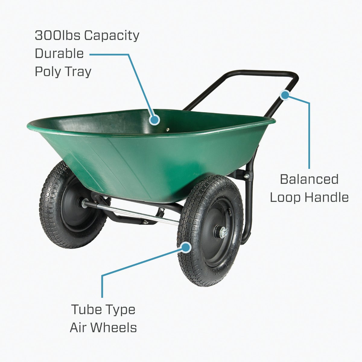 Green Thumb 5 Cu. Ft. Poly Wheelbarrow Image 3