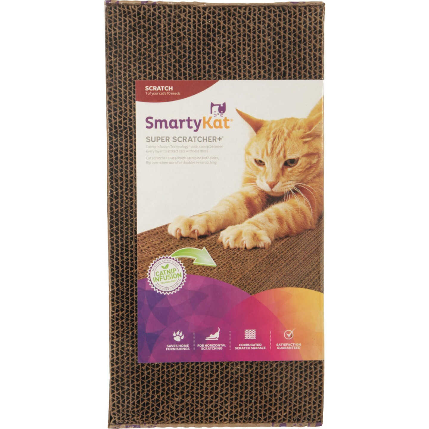 SmartyKat Super Scratcher+ Double Wide Cat Scratcher with Catnip Infusion Technology Image 1