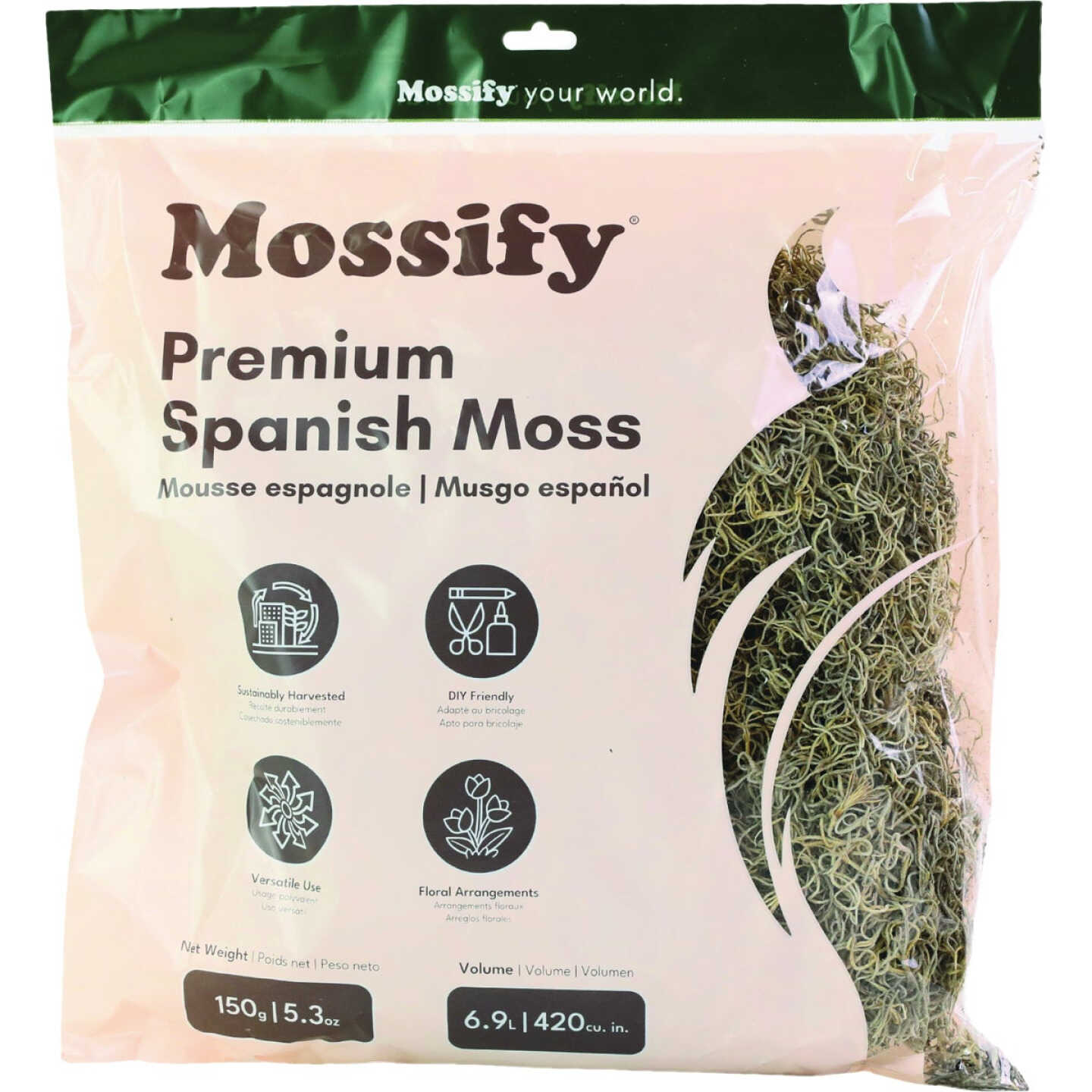 Mossify 5.3 Oz. Premium Natural Spanish Moss Image 1