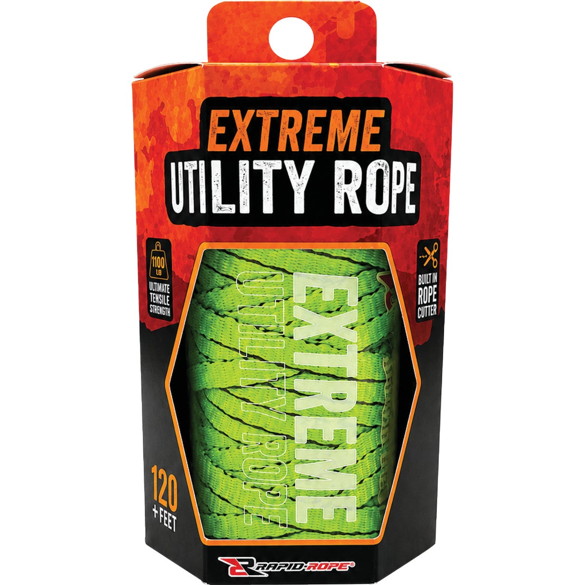 Rapid Rope 120 Ft. 1100 Lb. Tensile Strength Neon Green Utility Rope