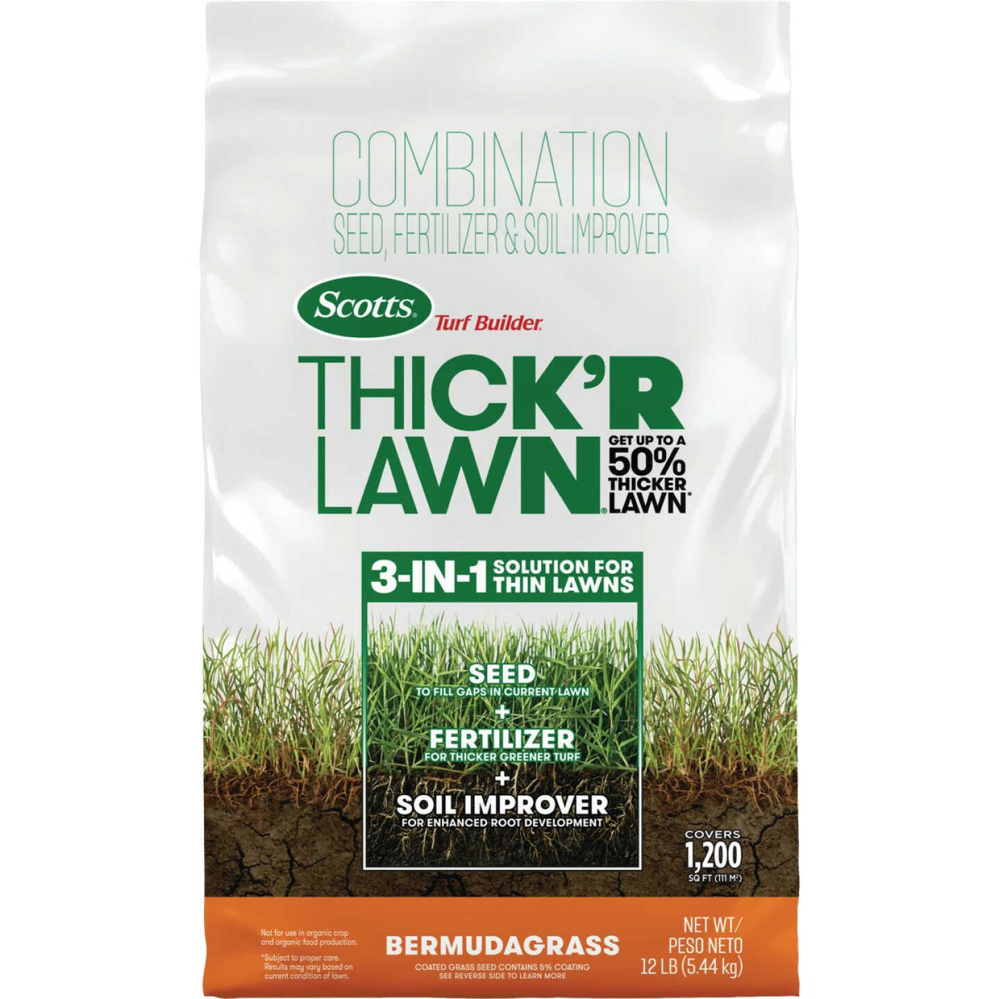 Scotts Turf Builder Thick'R Lawn 12 Lb. Bermudagrass Mix Image 1