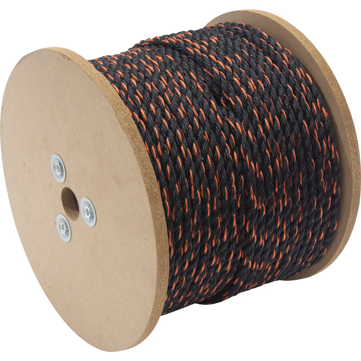 TruGuard 3/8 In. x 400 Ft. Black/Orange Twisted Polypropylene Truck Rope