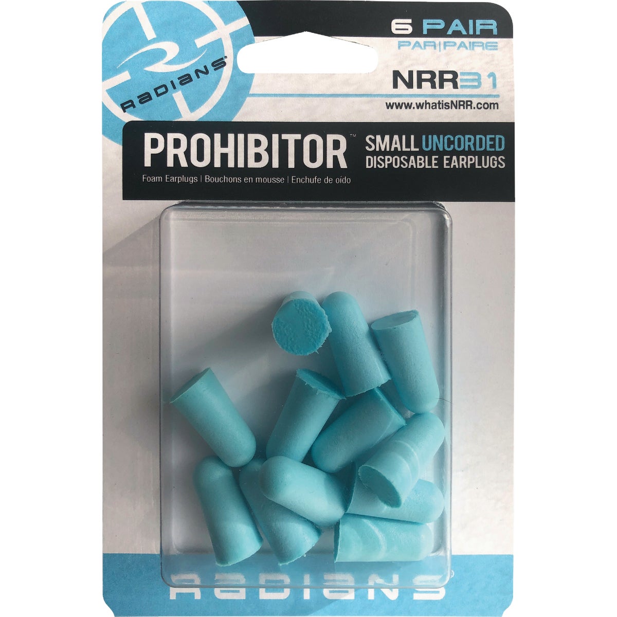 Radians Prohibitor Small Disposable Foam Cordless Earplugs (6-Pack)
