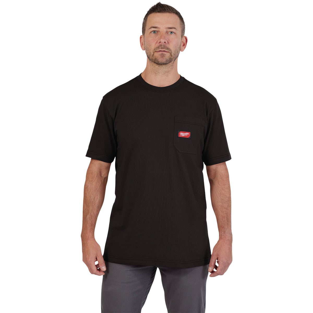 Milwaukee GridIron Medium Black Short Sleeve Heavy-Duty Pocket T-Shirt Image 3