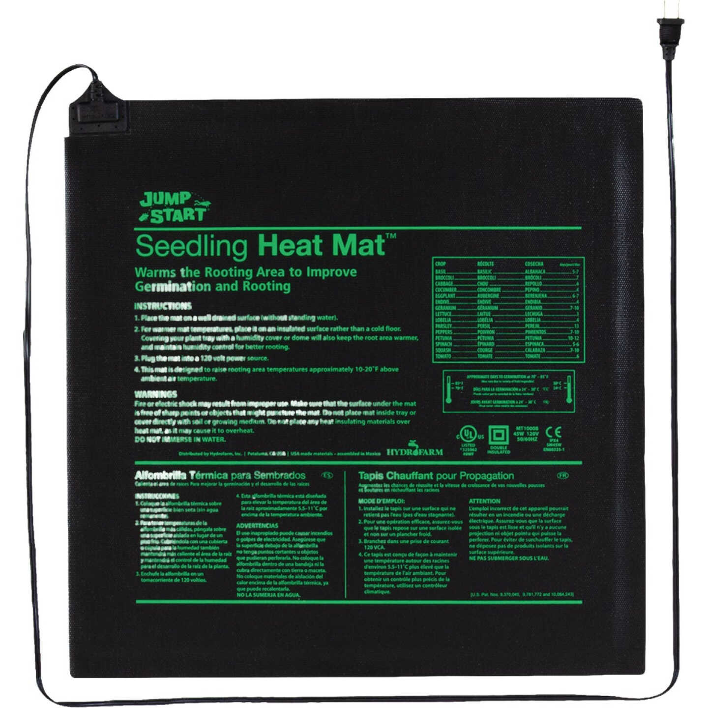 Hydrofarm 20 In. x 20 In. Seedling Heat Mat Image 1