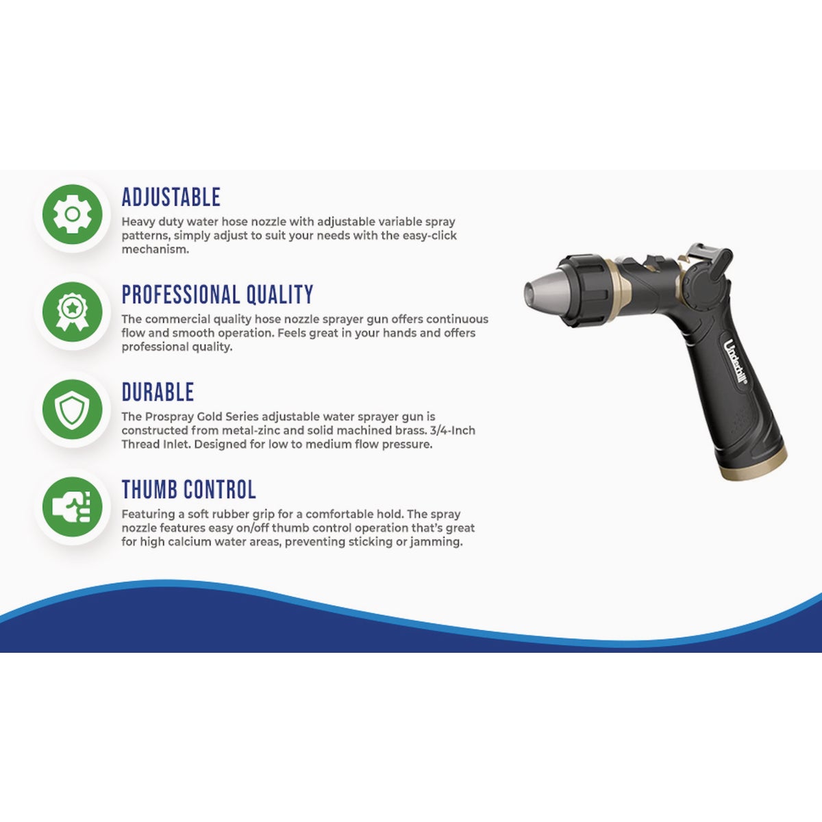 Underhill ProLine ProSpray Adjustable Multi-Pattern Trigger Nozzle Image 3