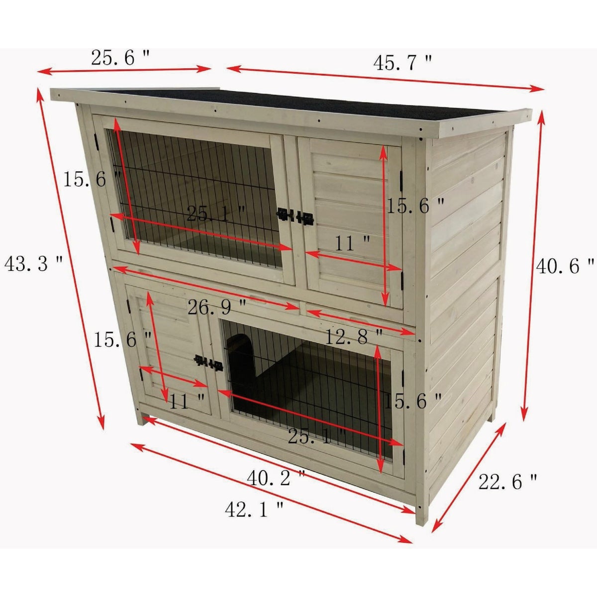 My Backyard Farm Two Level Rabbit Hutch Image 2