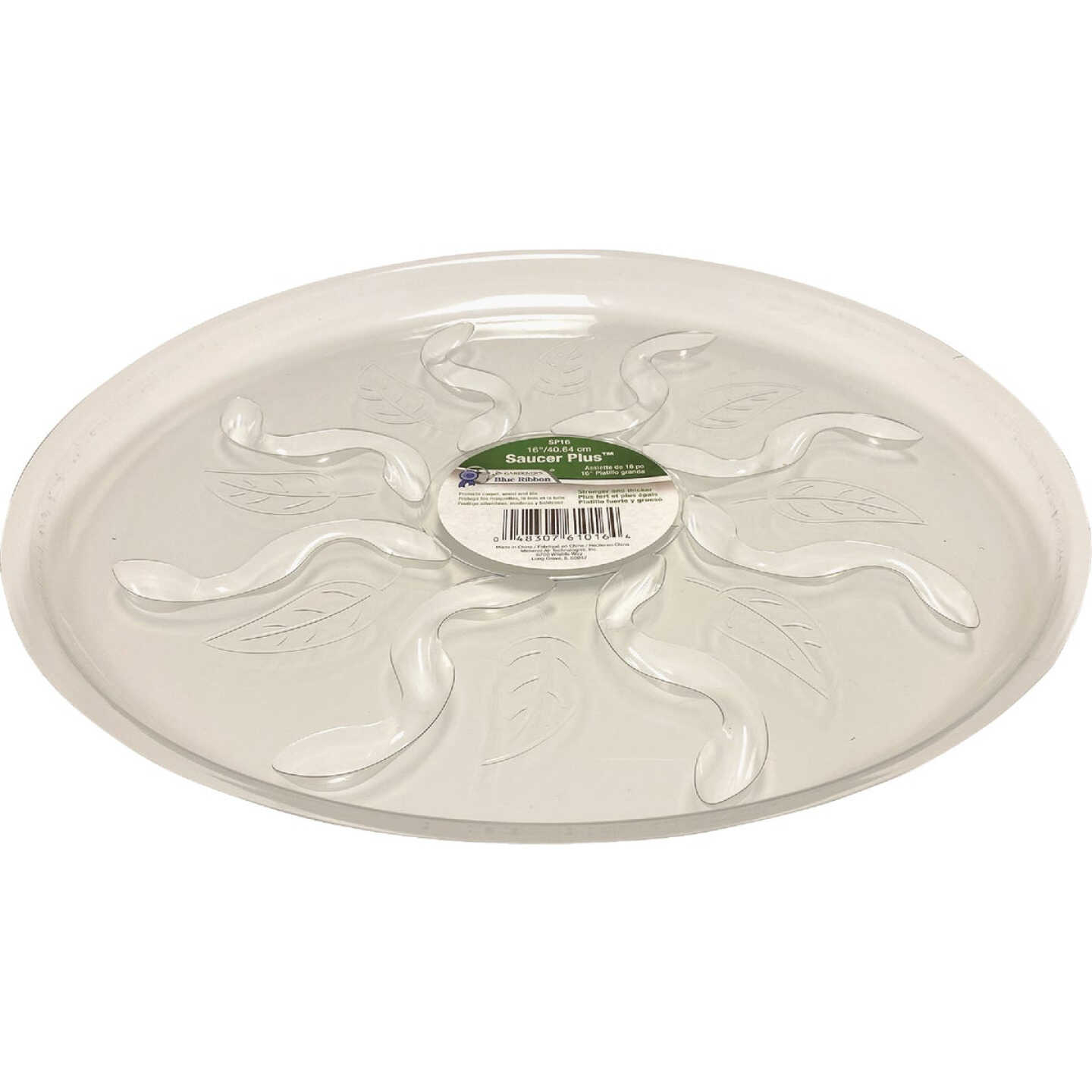 Gardener's Blue Ribbon Saucer Plus 16 In. Clear Plastic Flower Pot Saucer Image 1