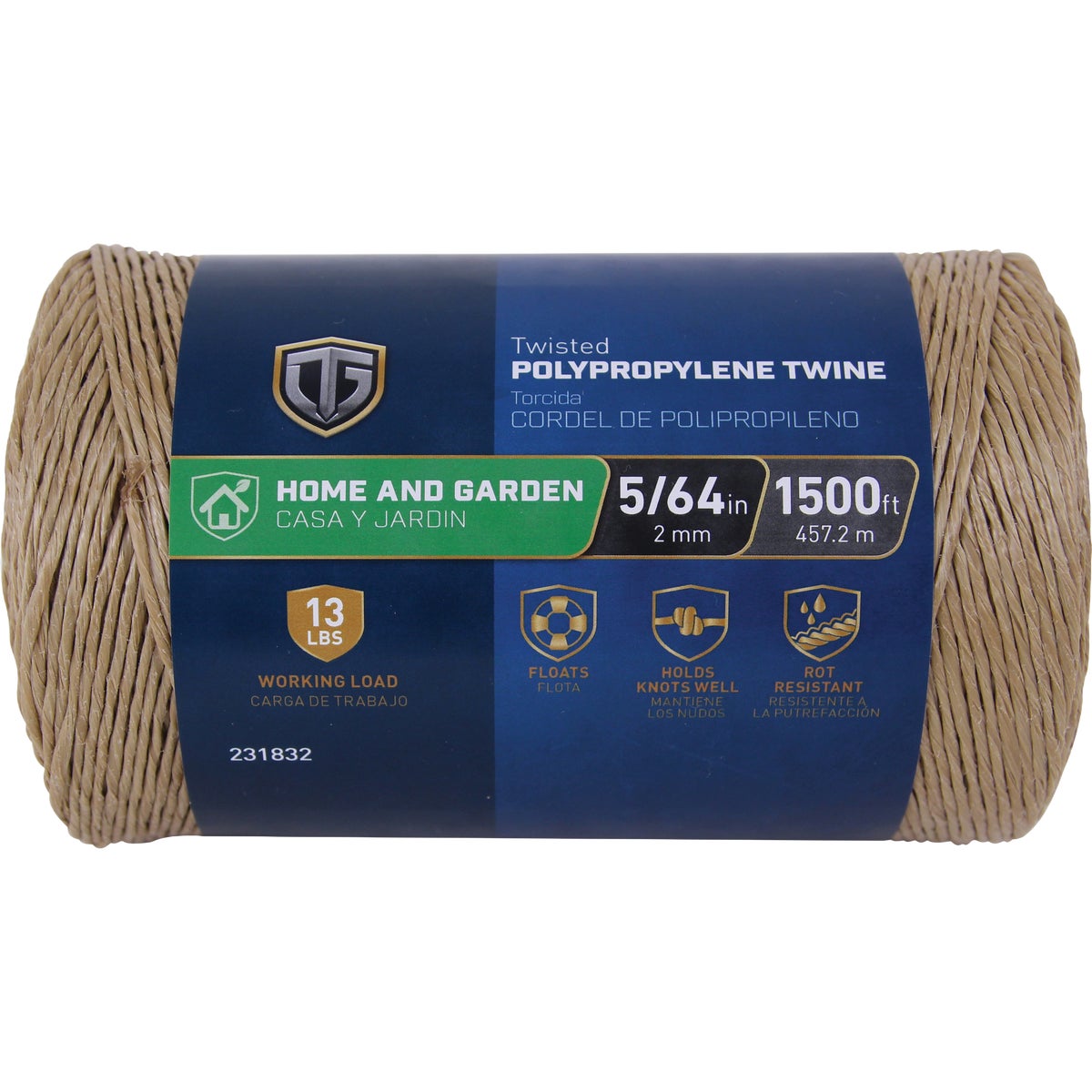 TruGuard 5/64 In. x 1500 Ft. 1 Ply Brown Twisted Polypropylene Twine