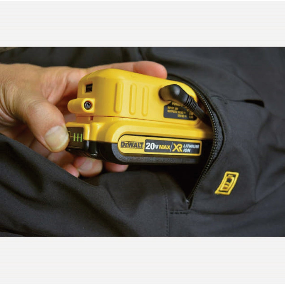 DEWALT Men's Black Soft Shell Heated Jacket Kit, M Image 3